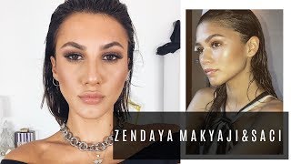 Islak Saç, Işıltılı Makyaj | İlham Kaynağı: ZENDAYA