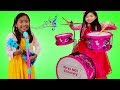Emma & Wendy Pretend Play with Musical Instrument Toys for Kids & Sing Nursery Rhymes