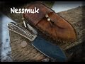 Nessmuk knife with a custom Frontier Rawhide Sheath