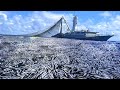 Unbelievable Big Net, Net Fishing Catch Hundreds of Tons of Fish on Modern Boat