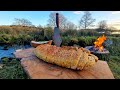 🔥The best stuffed bread cooked in nature 🥖 buscraft style☀️ ASMR