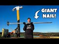 Worlds Largest HAMMER Vs. Worlds Largest NAIL!