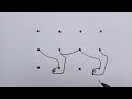 How To Draw Lion With 3 × 4 Dots | Lion Drawing Dot By Dot | How To Draw Lion Step By Step