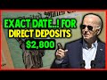 Biden Did It! Payments Today! Exact Date For $2,800 Direct Deposits | Social Security SSI SSDI VA