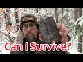 Solo Survival Movie --- Winter Bushcraft --- Wool Blanket Only (no tent, no tarp, no sleeping bag)