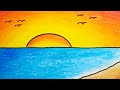 How To Draw A Sea Scenery Easy Step By Step |Drawing Sea Scenery Very Easy For Beginners