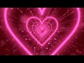 Neon Lights Love Heart Tunnel Background💕Pink Heart Background corazones blanco y negro