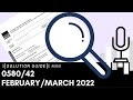 0580/42 February/March 2022 Marking Scheme (MS) *Audio Voiceover