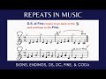 ALL ABOUT REPEATS | Repeat Signs, Endings, DC, DS, Fine, Coda