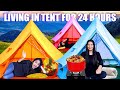 LIVING IN 3 COLOUR TENT FOR 24 HOURS CHALLENGE 🤩 | PULLOTHI