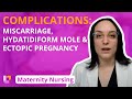 Complications: Miscarriage, Hydatidiform Mole, Ectopic Pregnancy - Maternity Nursing |@LevelUpRN