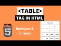 HTML Table Using Rowspan & Colspan | Html Tutorial For Beginner |Part - 8