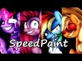 [SpeedPaint] Mane 6 Creepy mlp