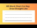Master MS Word: Unleash Your Creativity with Shortcut Keys to Draw Straight Lines | Yourfancy