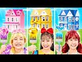 Rapunzel vs Snow White vs Mermaid At One Colored House Challenge -  Funny Stories About Baby Doll