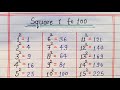 What is the square of 1 to 100 || square 1 to 100 || square 1 se 100 tak
