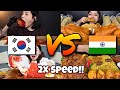 2x speed!!🔥ASMR India🇮🇳 vs Korean🇰🇷 Mukbangers Eating Too Much Foods Compilations|Fast Motion Eating