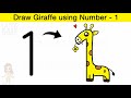 How to Turn 1 into Giraffe | Learn to Draw Giraffe using number - 1 | Coloring and Drawing Giraffe
