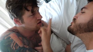 TWO MEN, ONE BED?!