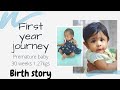 First year journey of a premature baby  I Birth story of Olive I Preterm baby growth and development