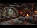 Cozy Hobbit House Haven with Rain & Fireplace Sounds to Sleep Instantly