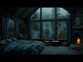 Sleep Deeper With Rain On The Window And A Burning Fire | Relaxing Sounds for Sleeping and Studying