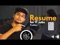 How to create PERFECT RESUME with zero skills for IT Job Application 🚀 | Resume format for Freshers