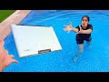 Angry Brother Throws Sisters Laptop In Pool !!! **She Cried**