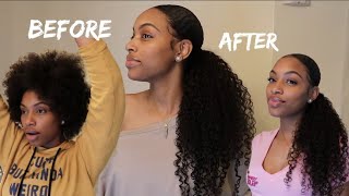 How To Slick Ponytail With Curly Extensions
