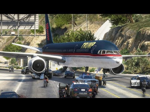Trump s 757 Emergency Landing On Busy Highway GTA 5