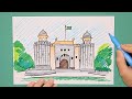 How to draw Shahi Qila (Fort), Lahore