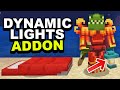 DYNAMIC LIGHTS ADDON Enhances Survival Worlds in Minecraft Bedrock [Hiker's Friend Marketplace]