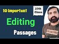 Editing in English Grammar for Class 10 || Editing Passages for class 10 with easy tips