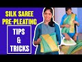 3 நிமிடத்தில் பட்டு புடவையை கட்டலாம்! 😲 Silk Saree Pre-Pleating Tutorial | Ironing & Folding Tips