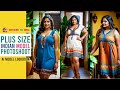 Beautiful plus size Indian Model Photoshoot wearing Peasant dress | AI model lookbook