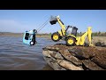 Auto Rickshaw And Truck Accident Biggest River Pulling Out JCB | Eicher Tractor | JCB Truck | CS Toy
