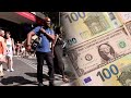 American Tourists Enjoy the Euro Being Equal to the Dollar