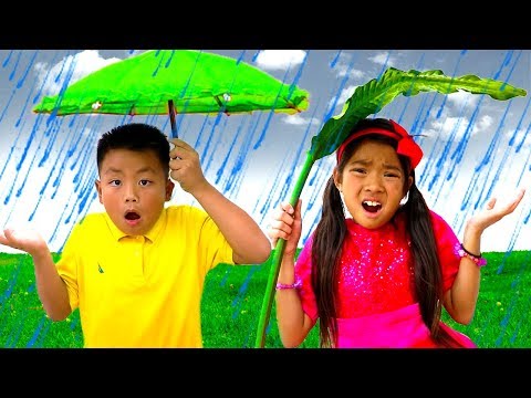 Rain Rain Go Away Song Emma & Jannie Sing Along Nursery Rhymes Kids Songs