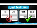 How To Limit Lines Of Text With CSS Only