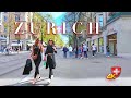 Switzerland Zurich 🇨🇭 Luxury Stroll: Exploring the Beauty of Bahnhofstrasse Shopping street 4K 60fps