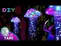 How To Make A Giant Jellyfish Out Of Clear Tape – DIY Neon Jellyfish With LED Lights