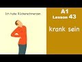 Learn German | krank sein | German for beginners | A1 - Lesson 43