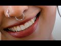 Amritha Aiyer with Nose Ring Lips Closeup