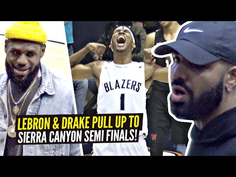 Drake & LeBron James Pull Up to Watch Bronny & Sierra Canyon’s WILD State Semi Finals Game vs HW 