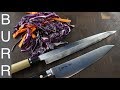 Chef vs Sushi Knife Cutting Vegetables