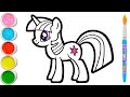 Twilight Sparkle & 5 More My Little Pony Drawing, Painting, Coloring for Kids and Toddlers #326