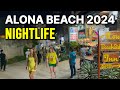 Philippines 4K 🇵🇭 Alona Beach after Dark: Electric NIGHTLIFE SCENE of Panglao Island