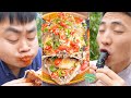 Anglerfish with Spicy Chili & Spicy Squid Sausage || TikTok Funny Mukbang || Songsong and Ermao