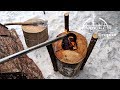 Heating а Tent with a Log Torch