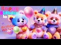 Happy Birthday Song 🩷Best Sweet Birthday Wishes Song with Lyrics 🎁Joyful Teddy Bear on the Beach ⭐⭐⭐